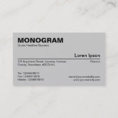 Center Spot Monogram v2 - 2 Tone Grey Shades Visitekaartje (Achterkant)