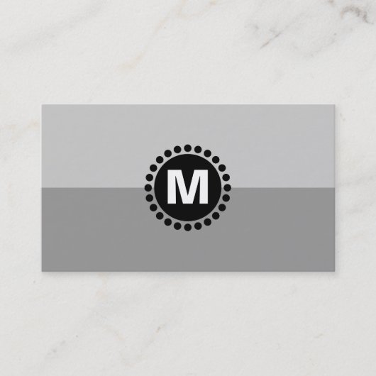 Center Spot Monogram v2 - 2 Tone Grey Shades Visitekaartje (Voorkant)
