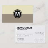 Center Spot Monogram v2 - 2Tone Lt Brown en Cream Visitekaartje (Voorkant / Achterkant)
