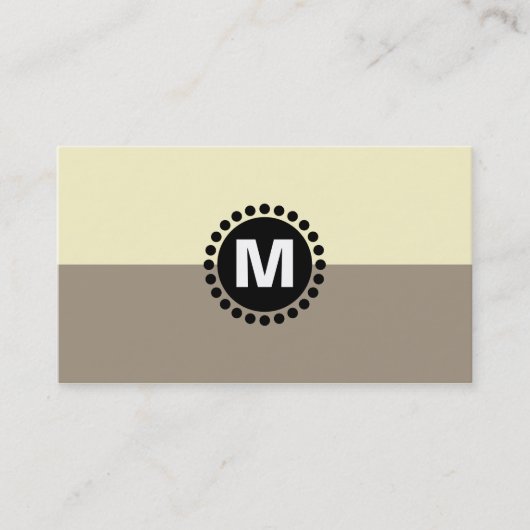 Center Spot Monogram v2 - 2Tone Lt Brown en Cream Visitekaartje (Voorkant)