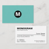Center Spot Monogram - Zwart op Turquoise 6bc3bb Visitekaartje (Voorkant / Achterkant)