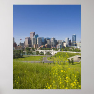 Center St Bridge en Downtown Calgary, Alberta, 2 Poster