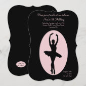 Center Stage Ballerina Uitnodiging #2 (Voorkant / Achterkant)