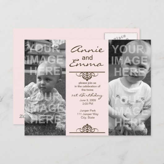 Center Stage Uitnodiging Briefkaart (Voorkant / Achterkant)