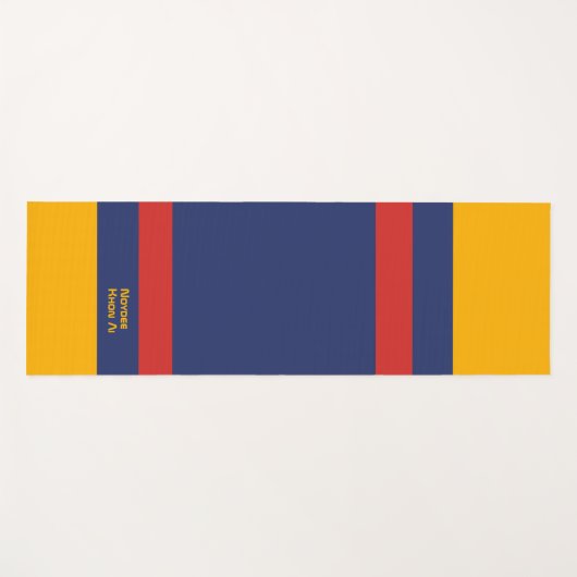 Center Stripes Horizontal Lines Blue Yellow Red Yogamat (Voorkant (horizontaal))