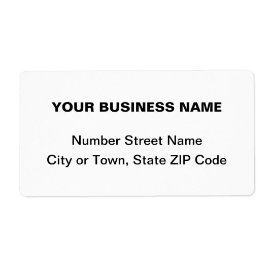 Center Uitgelijnd Plain Text Business White Verzen Etiket (Voorkant)