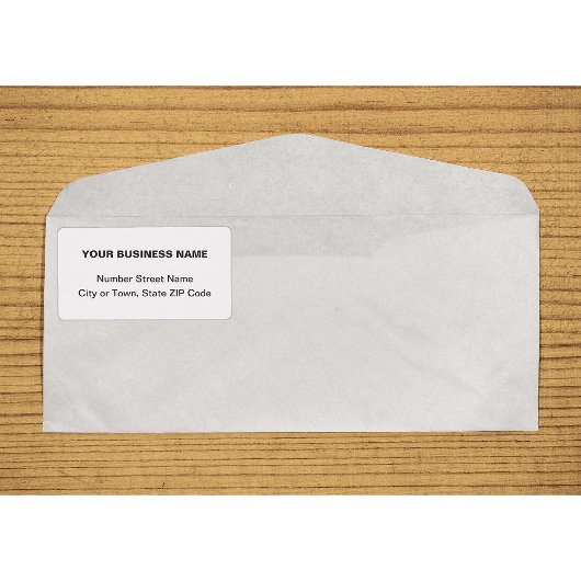 Center Uitgelijnd Plain Text Business White Verzen Etiket