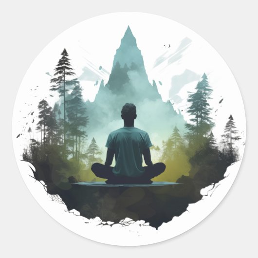 Center Within | Bosmeditatie Ronde Sticker (Voorkant)