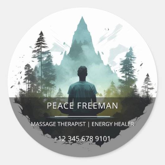 Center Within | Bosmeditatie Ronde Sticker (Voorkant)