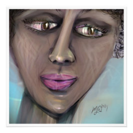 Centered Personality Portrait Modern Feminine  Foto Afdruk