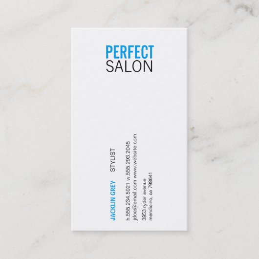 Centered Type Appointment Variatie (blauw) Afsprakenkaartje (Voorkant)