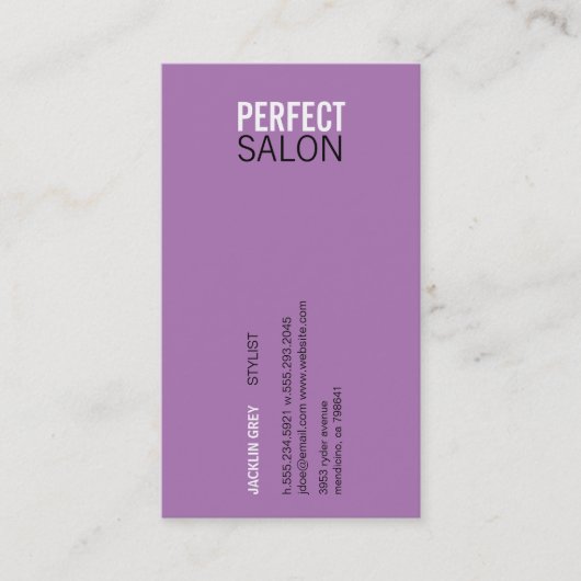 Centered Type Appointment Variatie (paars) Afsprakenkaartje (Voorkant)