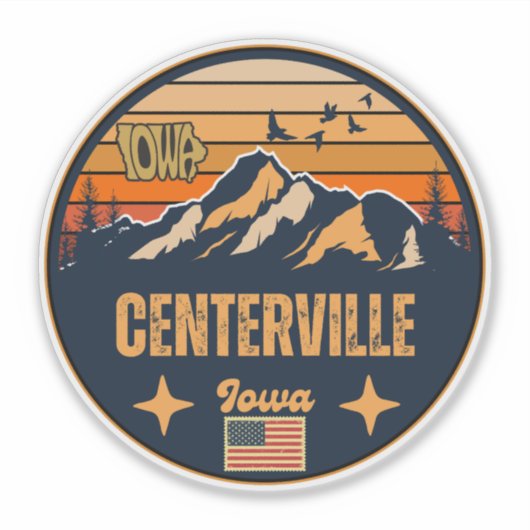Centerville, Iowa, Verenigde Staten Sticker (Voorkant)