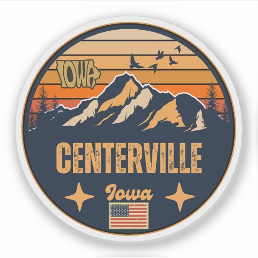Centerville, Iowa, Verenigde Staten Sticker (Voorkant)