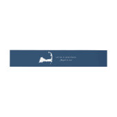 Centerville Navy Cape Cod Kaart geel hart Trouwen Uitnodigingen Wikkel (Vlak)