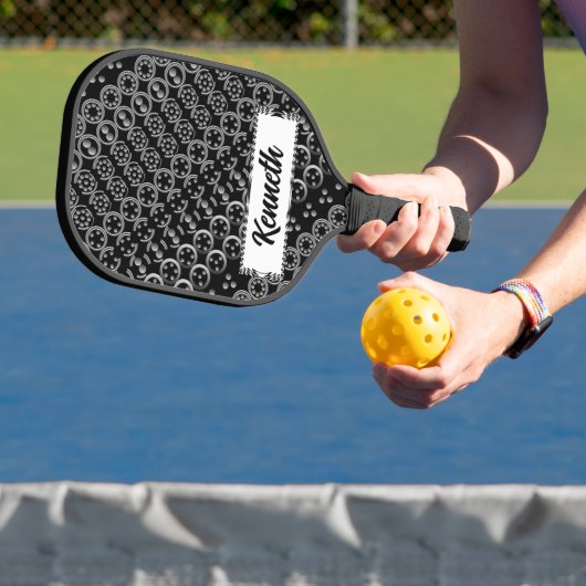 Centesimal 10 Digit Pi door Kenneth Yoncich Pickleball Paddle (Insitu)