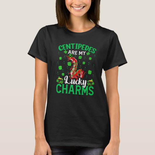 Centipedes zijn mijn Lucky Charms Centipede St Pat T-shirt (Voorkant)