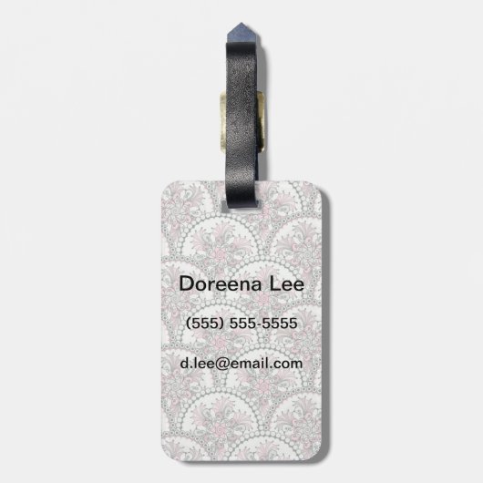 Centle Vintage Patroon Bagagelabel (Achterkant verticaal)