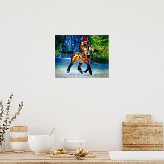 Centra met watervalafdruk poster (Keuken)