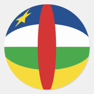 Centraal Afrika Fisheye Vlagsticker Ronde Sticker