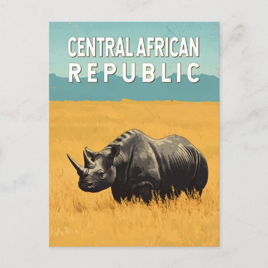 Centraal-Afrikaanse Republiek Illustratie Reiskuns Briefkaart (Voorkant)