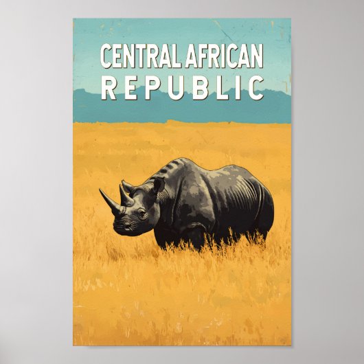 Centraal-Afrikaanse Republiek Illustratie Reiskuns Poster (Voorkant)