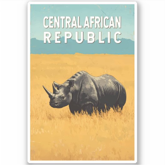 Centraal-Afrikaanse Republiek Illustratie Reiskuns Sticker (Voorkant)