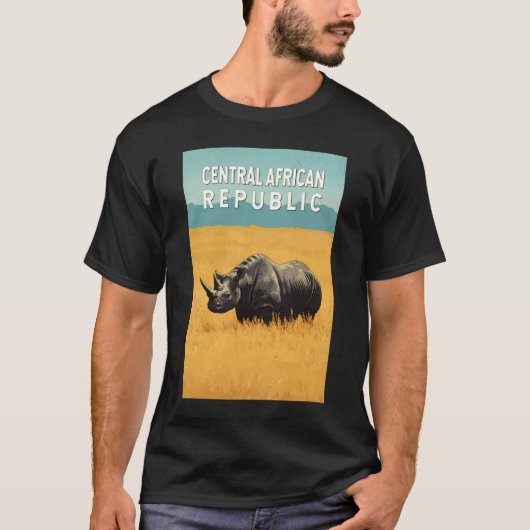 Centraal-Afrikaanse Republiek Illustratie Reiskuns T-shirt (Voorkant)