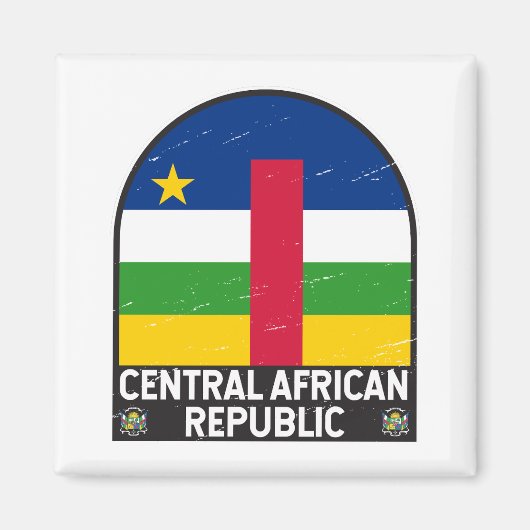 Centraal-Afrikaanse Republiek Vlag embleem noodlij Magneet (Voorkant)