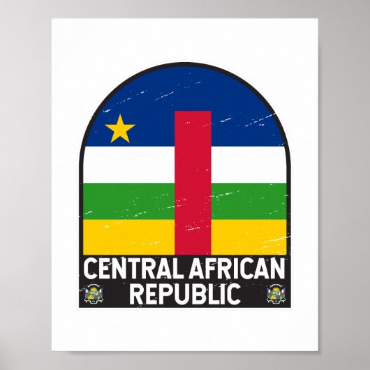 Centraal-Afrikaanse Republiek Vlag embleem noodlij Poster (Voorkant)