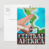 Centraal-Amerika vintage vluchtposter Briefkaart (Voorkant / Achterkant)