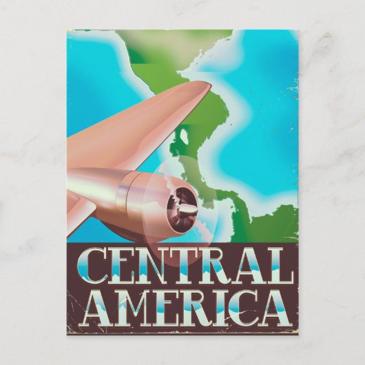 Centraal-Amerika vintage vluchtposter Briefkaart (Voorkant)