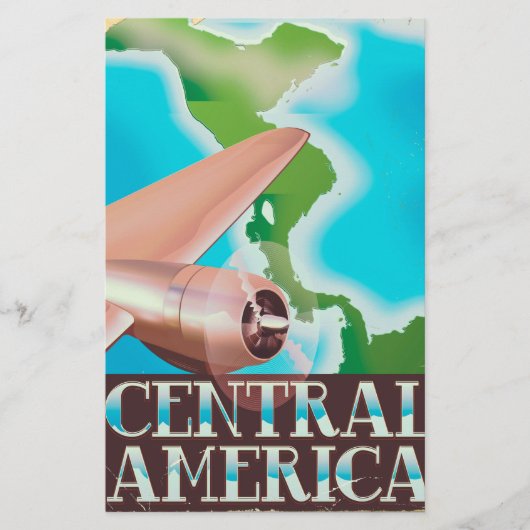 Centraal-Amerika vintage vluchtposter Briefpapier (Voorkant)
