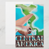 Centraal-Amerika vintage vluchtposter Briefpapier (Voorkant / Achterkant)