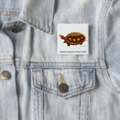 Centraal-Amerikaanse houtenschildpad Vierkante Button 5,1 Cm (In situ)
