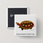 Centraal-Amerikaanse houtenschildpad Vierkante Button 5,1 Cm (Voorkant /achterkant)