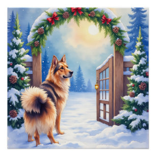 Centraal-Aziatische Herdershond Sneeuwpoort Kerst Perfect Poster