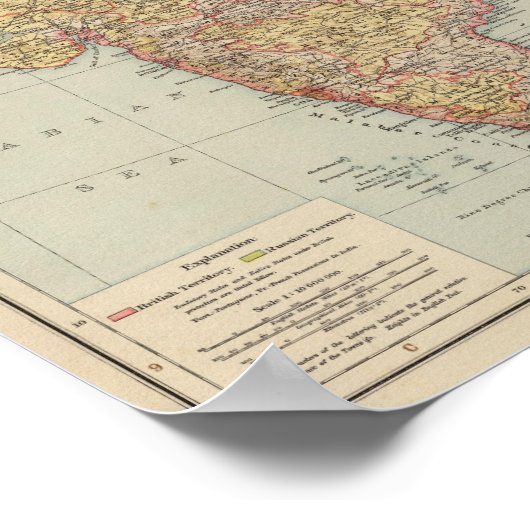 Centraal-Azië, India Poster (Hoek)