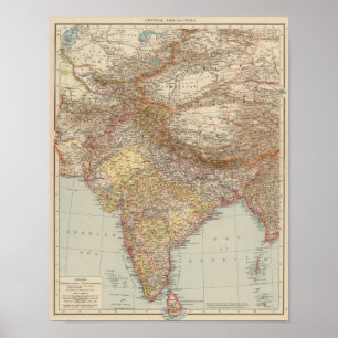 Centraal-Azië, India Poster