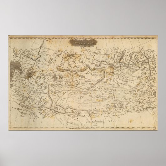 Centraal-Azië Kaart door Arrowsmith Poster (Voorkant)