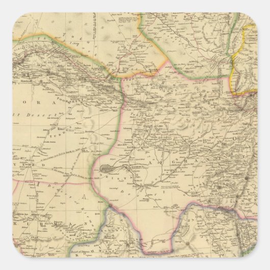 Centraal-Azië Vierkante Sticker (Voorkant)
