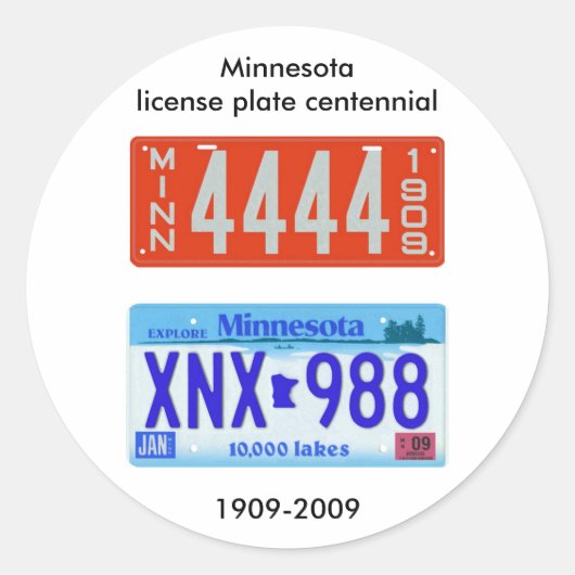 Centraal bord van Minnesota licentie Ronde Sticker (Voorkant)