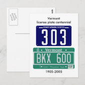 Centraal bord Vermont-licentie Briefkaart (Voorkant / Achterkant)