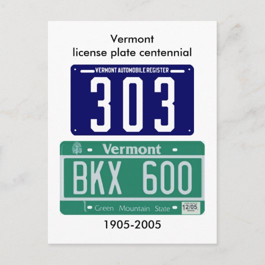 Centraal bord Vermont-licentie Briefkaart (Voorkant)