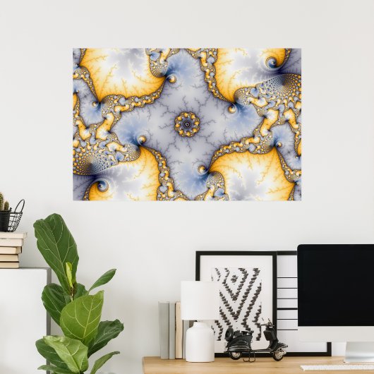 Centraal - Fractal Art Poster (Thuiskantoor)