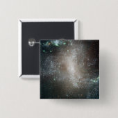 Centraal gebied van het gestreepte spiraalmelkwegs vierkante button 5,1 cm (Voorkant /achterkant)