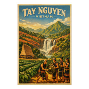 Centraal Hoogland (Tay Nguyen), Vietnam, reizen Perfect Poster