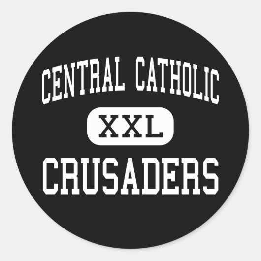Centraal Katholiek - Kruisvaarders - Hoog - Kanton Ronde Sticker (Voorkant)