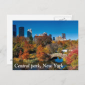 Centraal park in de herfstpagina New York Briefkaart (Voorkant / Achterkant)