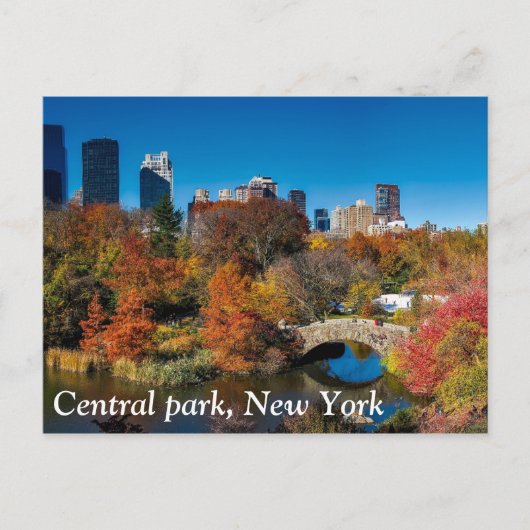 Centraal park in de herfstpagina New York Briefkaart (Voorkant)